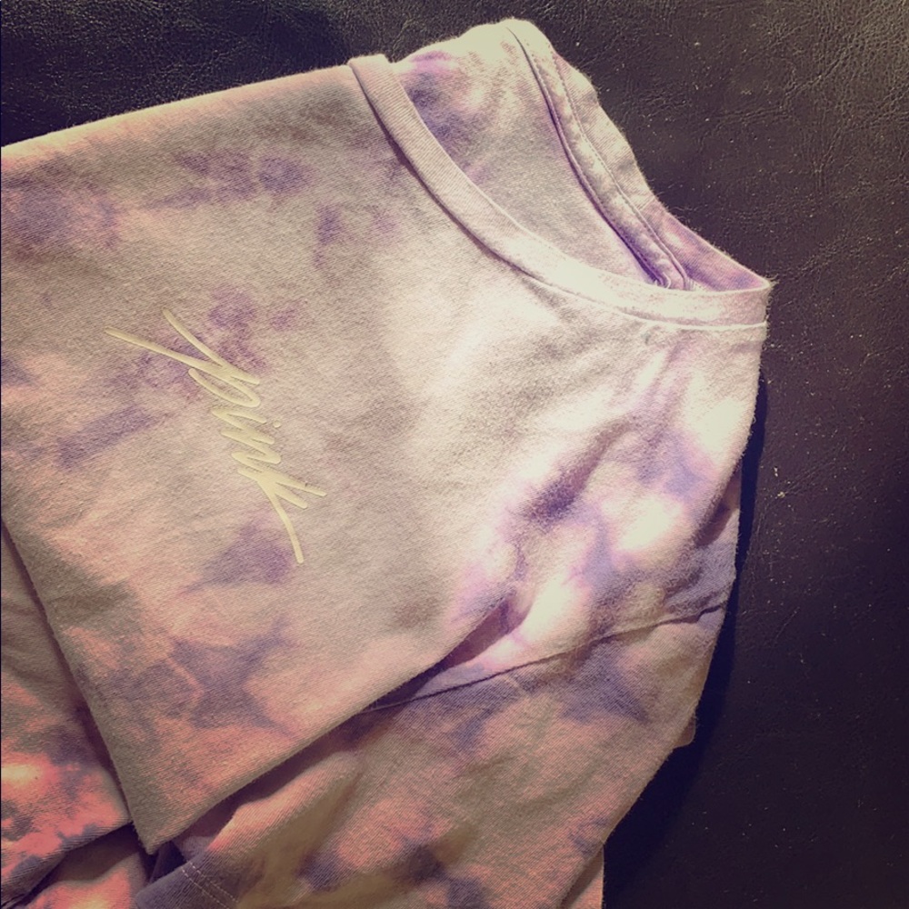 Purple tie dye crop top worn 2